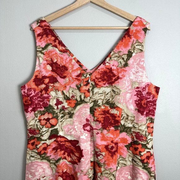 Talbots Womens Pink Floral Sheath Dress Size 18 100% Cotton Mini Dress NWT - Picture 5 of 12